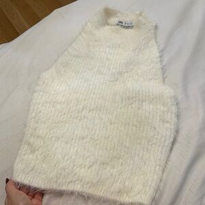 Zara Women's Soft White Turtleneck Sweater